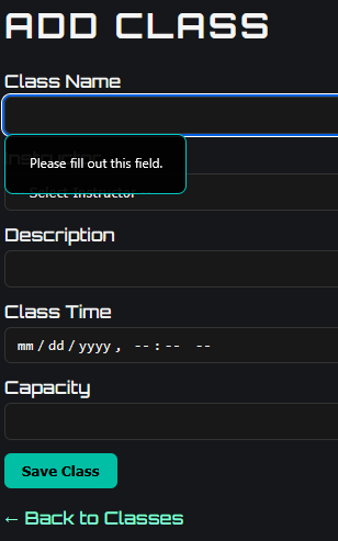 Validation when submitting empty form